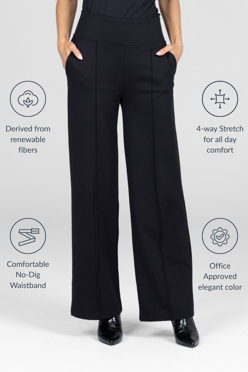EXECUTIVE PANT: BLACK PONTE