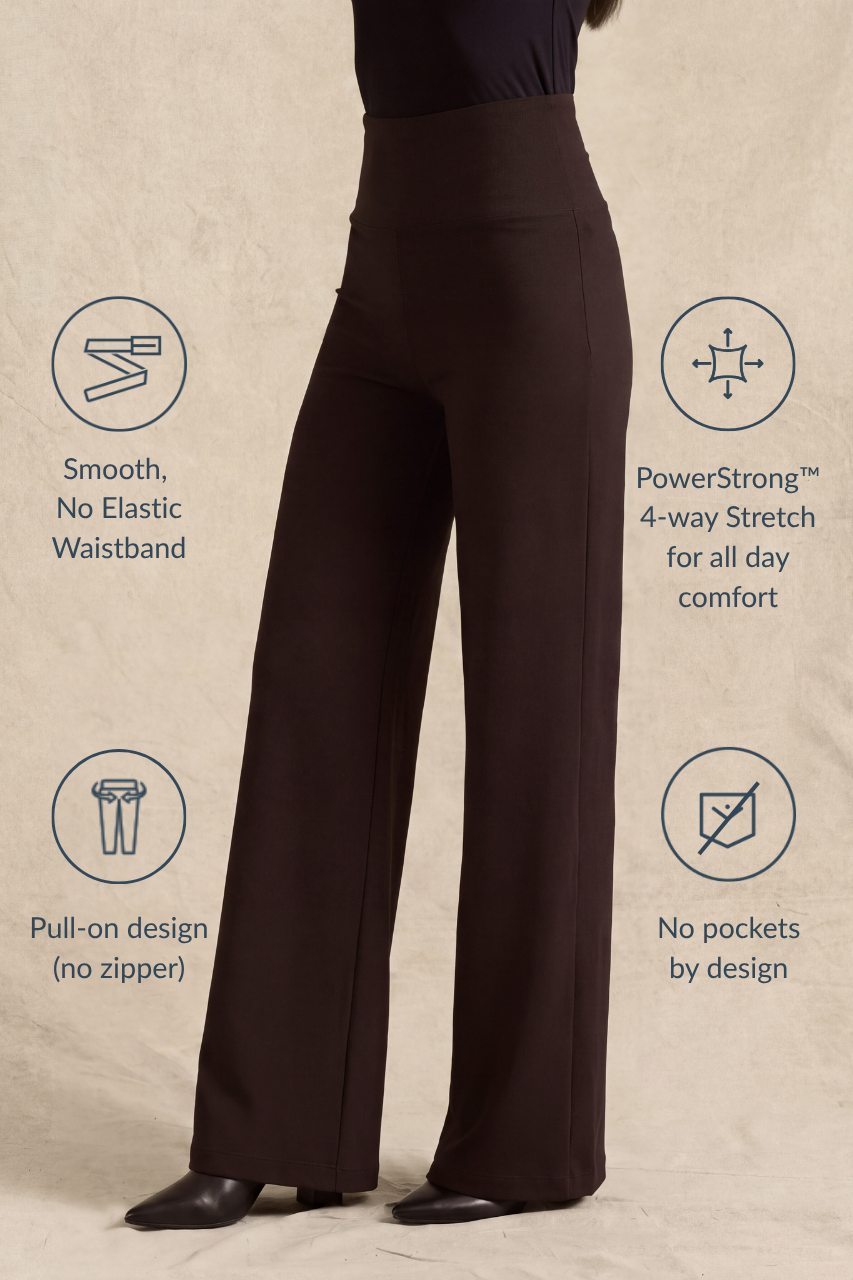 FLAWLESS HIGH WAIST WIDE LEG PANT: SABLE