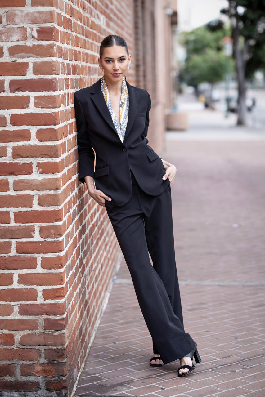 stretch dress pants - black