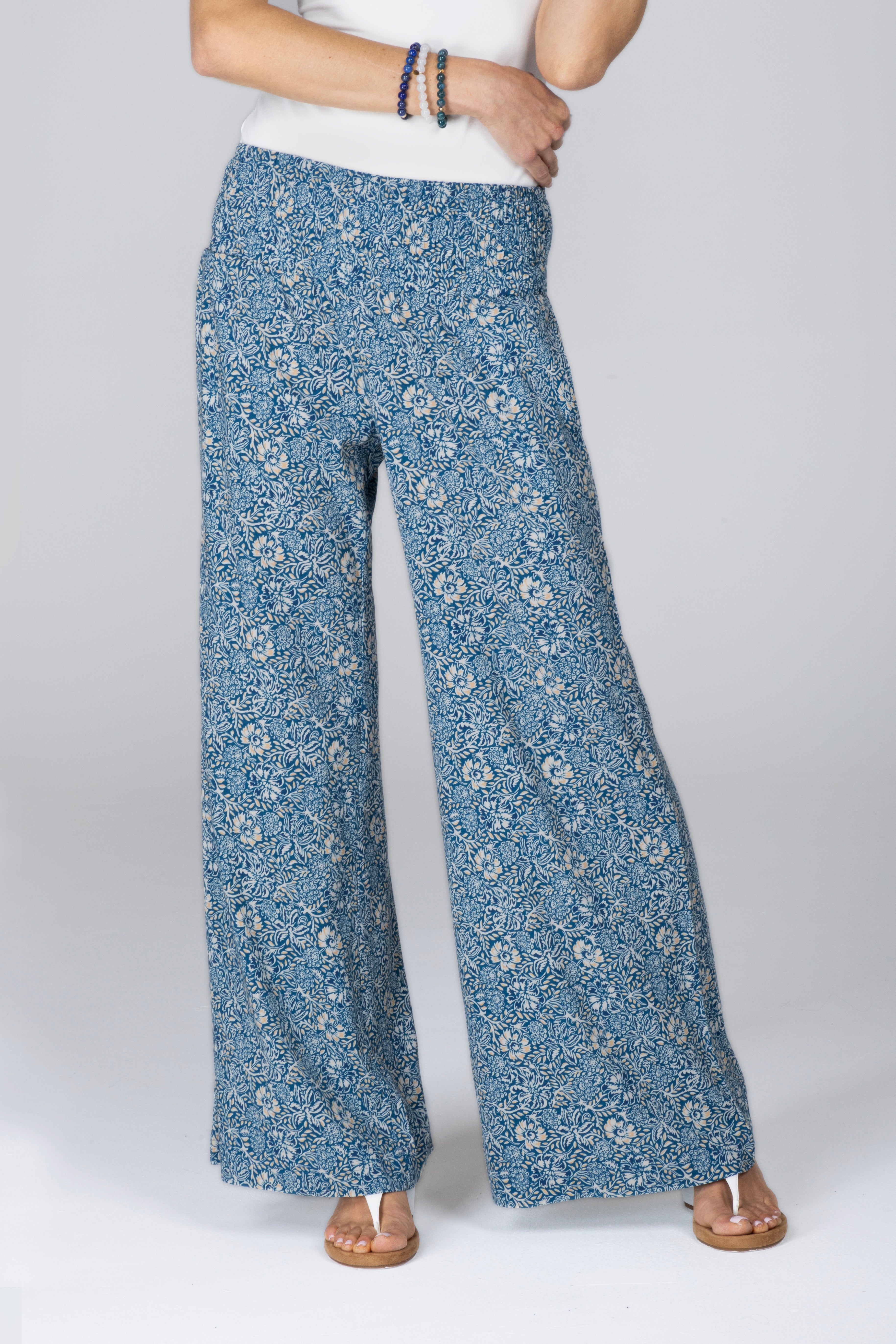 PORTOFINO TRAVEL PANT: BLUE BATIK