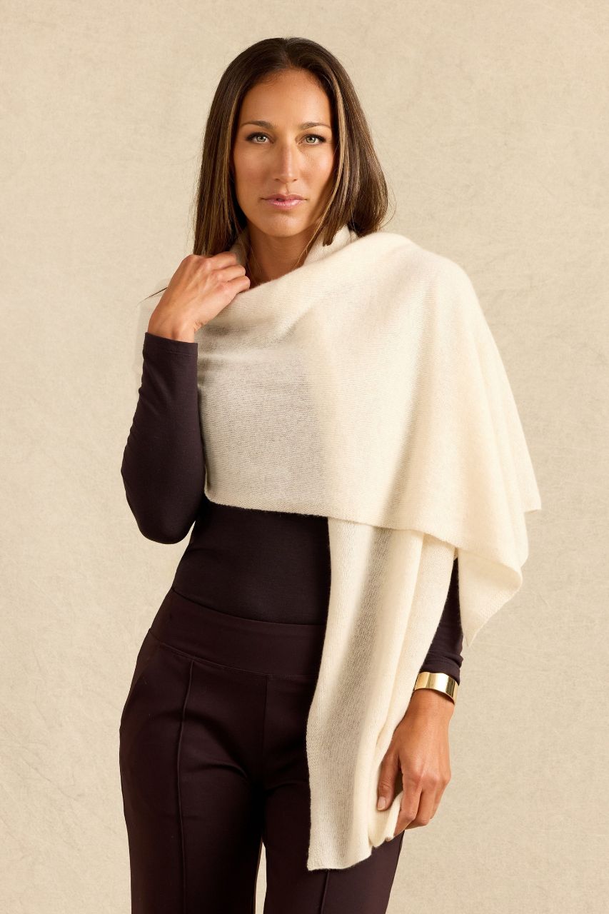 CASHMERE SCARF: IVORY