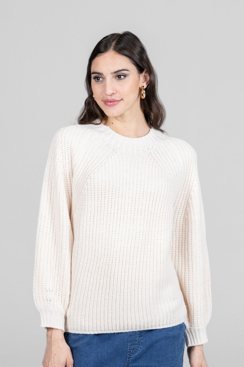 FISHERMAN SWEATER: IVORY