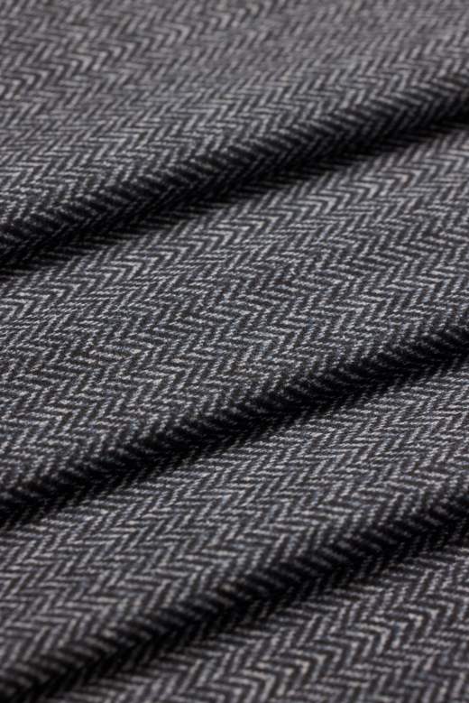 Charcoal Herringbone fabric swatch