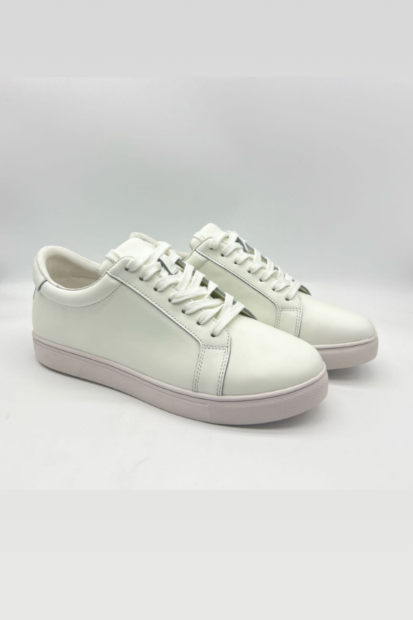 White sneakers with a white background